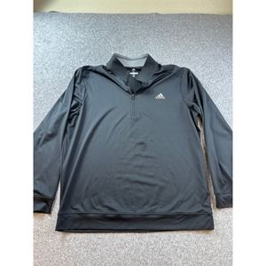 Men's XLarge ADIDAS 1/4 Zip Performance Black PulloverLong Sleeve